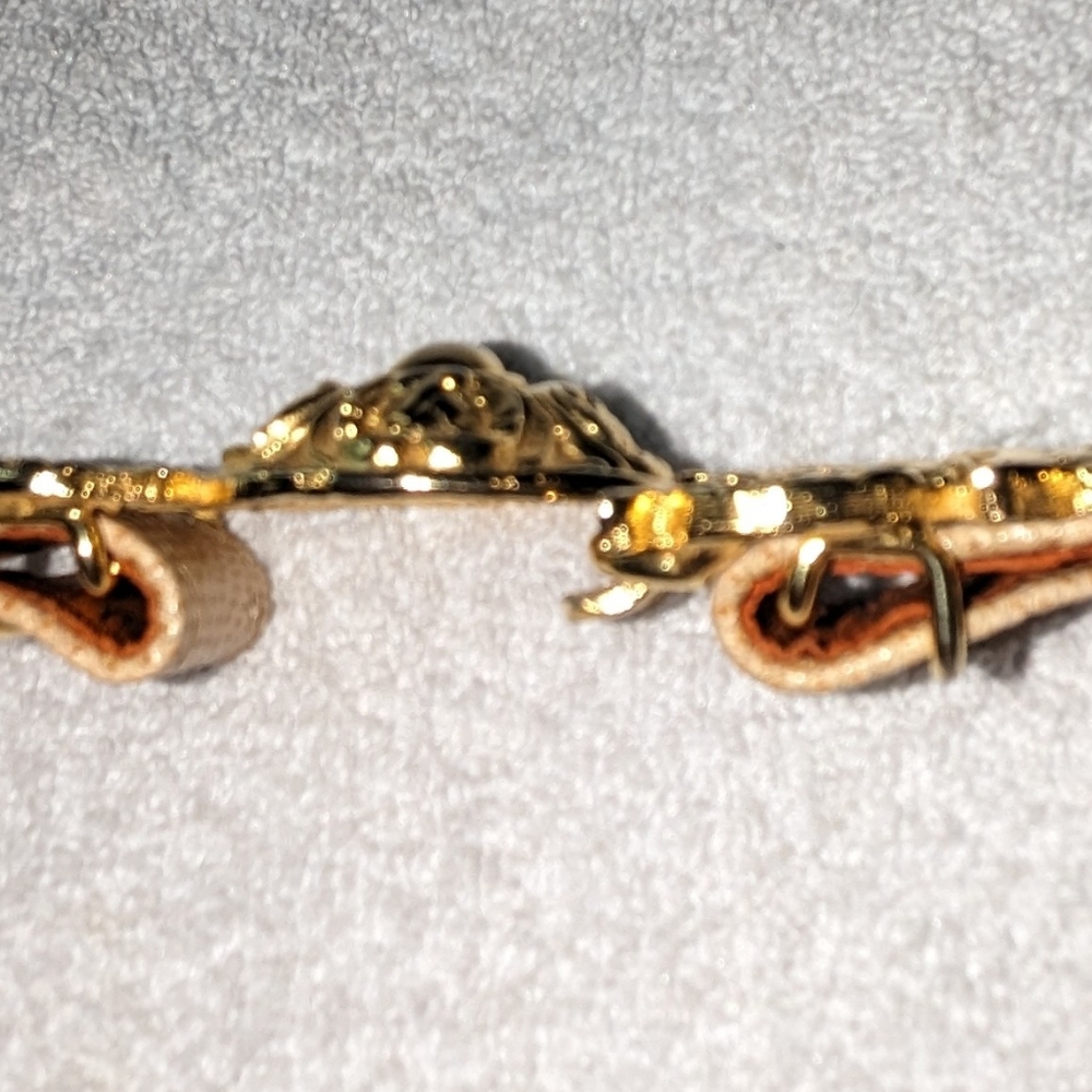 Vintage Alexis Kirk tan lizard texture leather belt. - Picture 8 of 9